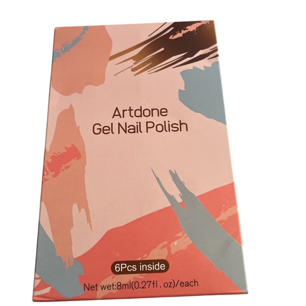 Artdone Gel Nail Polish Set – 6 UV/LED Colors – 8ml Each – Brand New